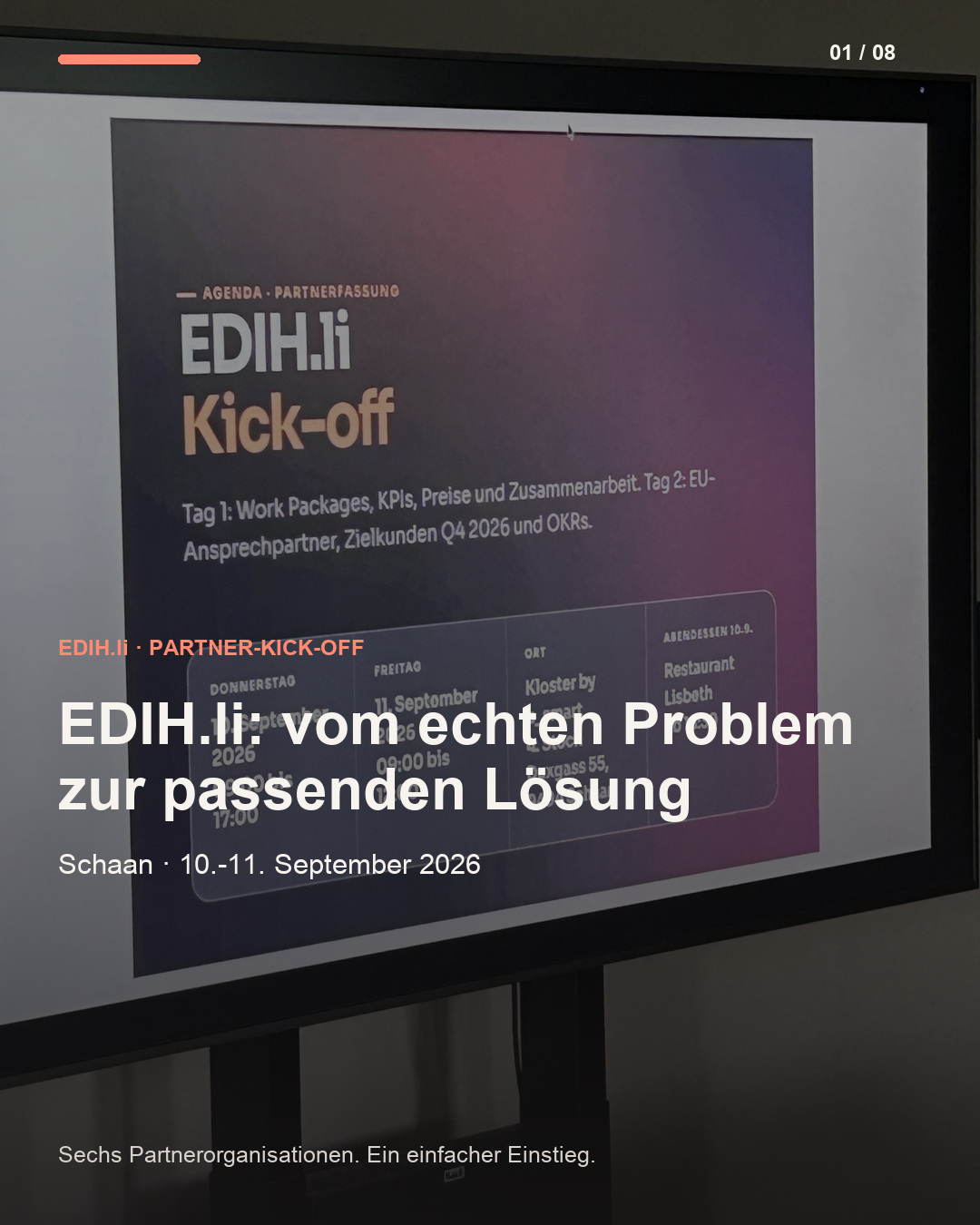 Titelseite der EDIH.li Fotostory vom Partner-Kick-off in Schaan