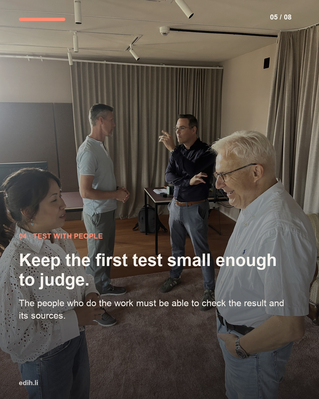 Reviewing the first test together with the people involved