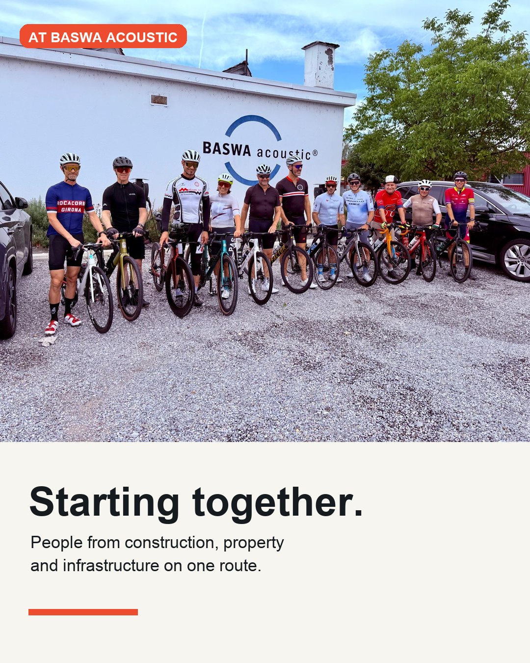 Construction Ride participants outside BASWA acoustic