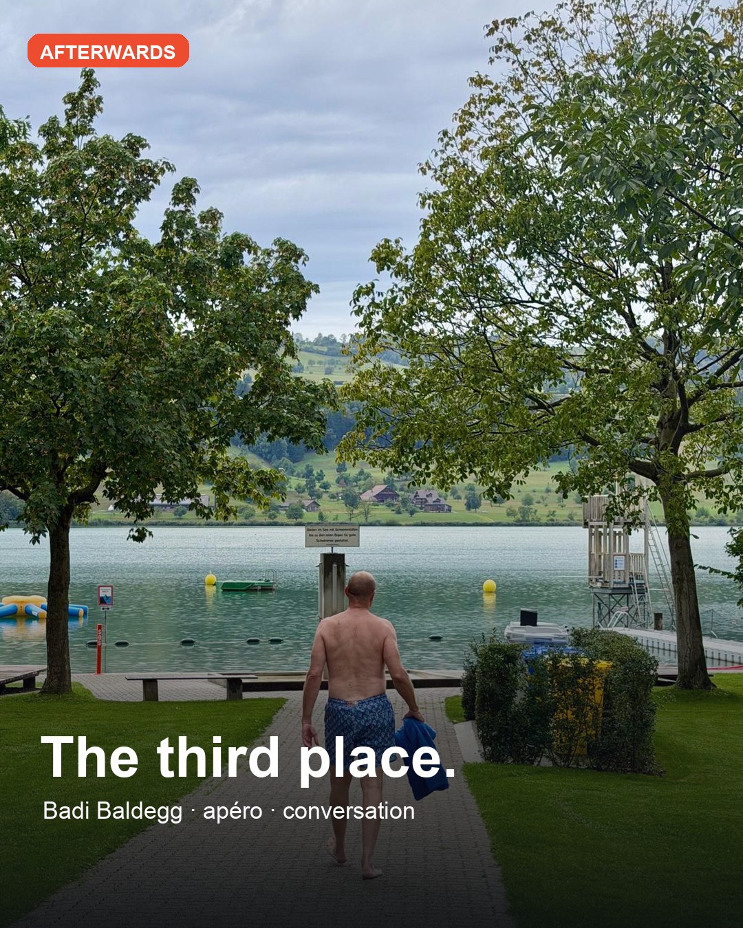 The ride ending at the lakeside lido in Baldegg