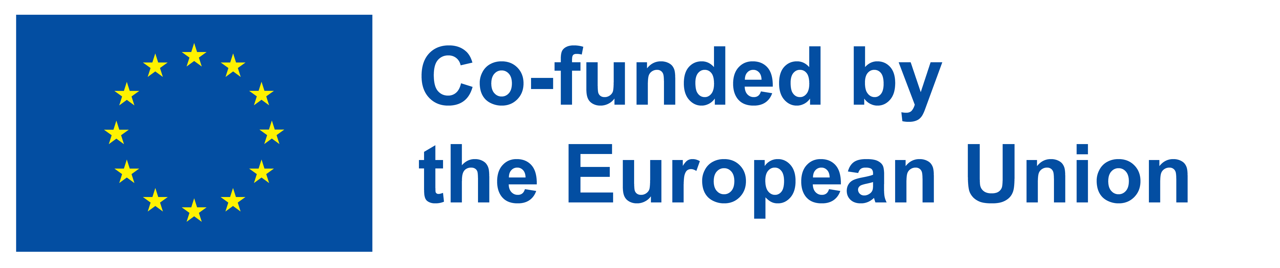 Offizielles EU-Emblem mit dem Förderhinweis «Co-funded by the European Union»