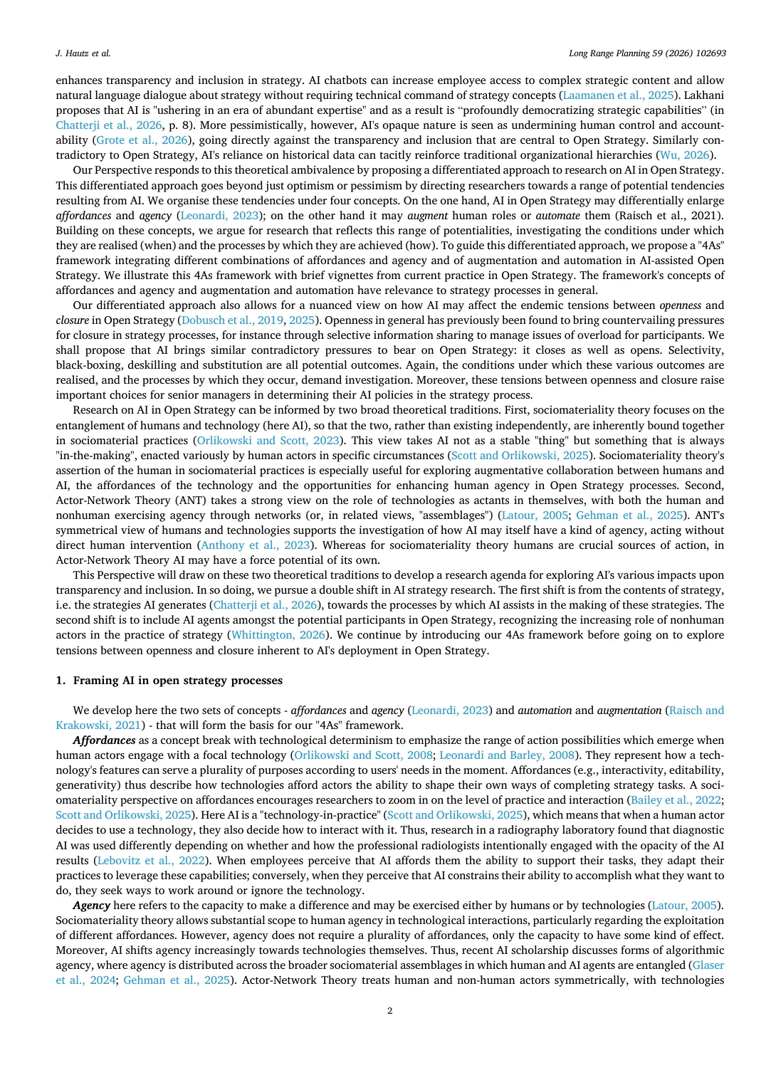 Seite 2 / 8: Open strategy and AI: A new actor in the strategy process?