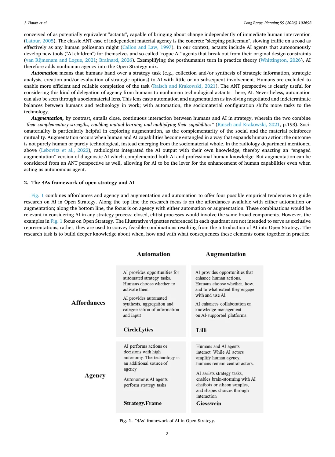 Seite 3 / 8: Open strategy and AI: A new actor in the strategy process?