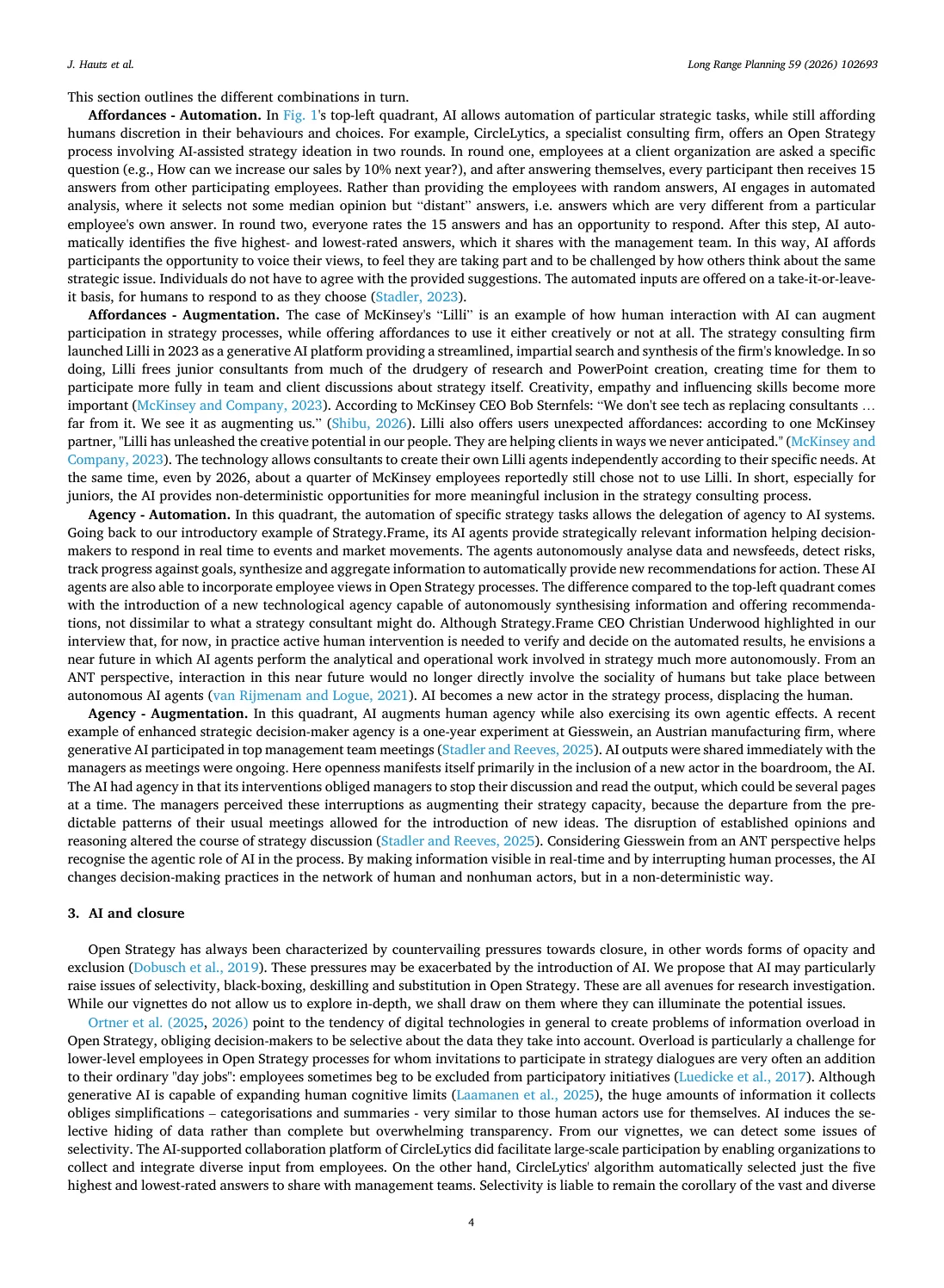 Seite 4 / 8: Open strategy and AI: A new actor in the strategy process?