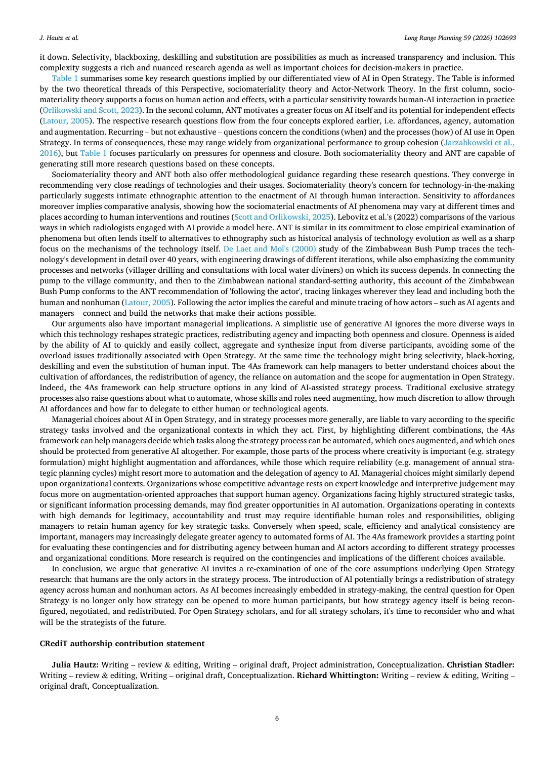 Seite 6 / 8: Open strategy and AI: A new actor in the strategy process?