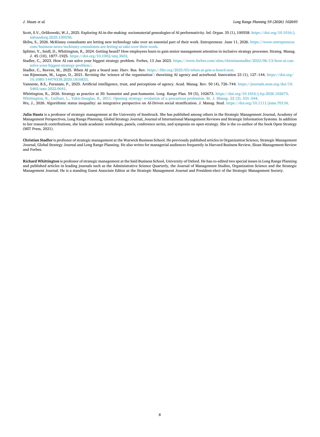 Seite 8 / 8: Open strategy and AI: A new actor in the strategy process?